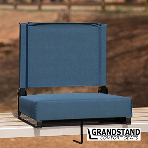 Flash Furniture Grandstand Comfort Seats By Flash - Teal Stadium Chair - 500 Lb. Rated Folding Chair - Carry Handle - Ultra-Padded Seat #TOP7