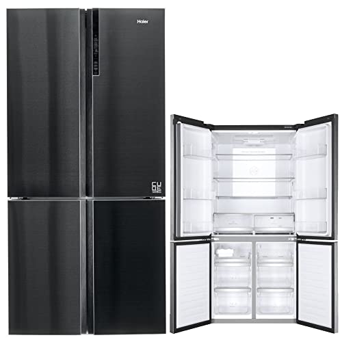 Haier HTF-610DSN7, Frigorifero Cube 4 Porte,Iconic Black, Libera installazione, ABT luce UV antibatterica