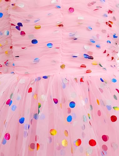 Toddler Kids Girls Valentines Day Dress Heart Tiered Tulle Dress Photography Dress Wedding for Baby Girls3