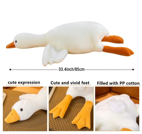 Natureman 33.4Inch Goose Stuffed Animal Pillow White Swan Throw Plush Pillow Super Soft Sleeping Pillow Cute Goose Plush Toy For Every Age #TOP2
