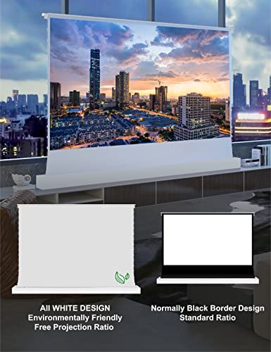 Vividstorm- Projector Screen Portable Folding Stand Floor Rising Movie Screen Sound Transparent Perforated All White Screen Compatible With Ordinary Projector,Vwsdstpwa120H #TOP1