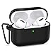 Ztotop Case for New AirPods Pro Case 2019, Visible Front LED/Soft Silicone/Shock & Scratch-Resistant, Durable Protective Cover with Hinge for AirPods Pro Charging 2019 Case 3rd Gen, Black