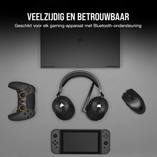 Corsair HS55 WIRELESS CORE Gaming-Headset - 2,4 Ghz Draadloos, Bluetooth bereik tot 15 meter, Lichtgewicht Constructie, Tempest 3D AudioTech Ondersteuning op PS5, Omnidirectionele Microfoon - Zwart - Afbeelding 8