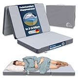 LANGE MEYER TwinComfort Klappmatratze leicht verstaubar [2 HÄRTEGRADE] 3-teilig Faltmatratze mit Tragetasche - Gästebett klappbar - Einfacher Aufbau und Mitnahme (90x200x10cm)