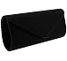 Jubileens Wedding Evening Party Velvet Clutch Bag Retro Envelope Cross Body Handbag (black)