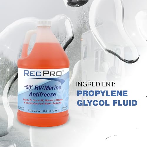 RecPro Ready to Use RV Antifreeze Fluid for Winterizing Recreational Vehicles and Marine Engine Blocks, -50 Degree Fahrenheit Protection, 1 Gallon