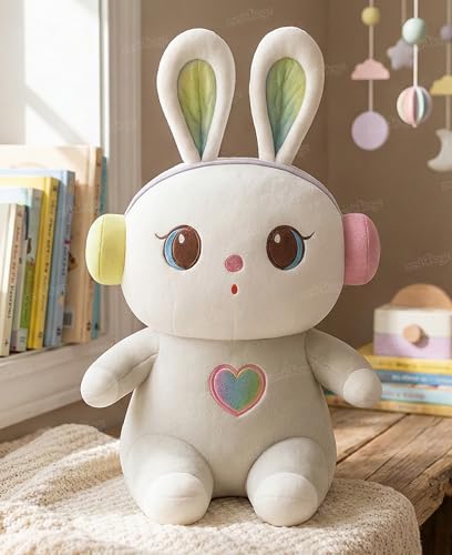 Image of Zest 4 Toyz Soft Toy for Girls (35 cm) | Cute Stuffed Animal Plush Toy | Baby Toys | Rabbit Soft Toy Cuddly Teddy Bear for Kids | Cute Stuffed Rabbit Toy | Birthday Gift for Girls - White
