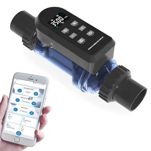 HNBYLMM Clorador de Agua Salada para Piscinas, Generador de Cloro Salino con Celda de Titanio, Autolimpiable y Control App, para Piscinas de hasta 60000 Galones, IPX5, para Piscinas Elevadas,25g/h