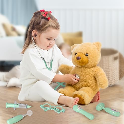 image for Phobby Kids Doctor Kit, 8 Pieces Kids Doctor Playset with Medical Stor