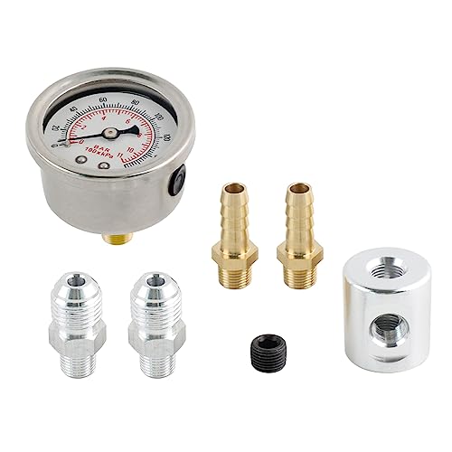 Régulateur de pression de carburant anti-vibration jauge 160PSI pression huile 1/8NPT