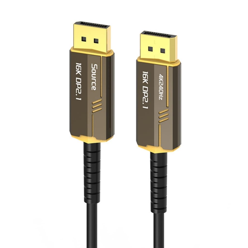 High Performances DisplayPort Fiber Cable Supports 16K@30Hz 8K@60Hz @240Hz Resolution