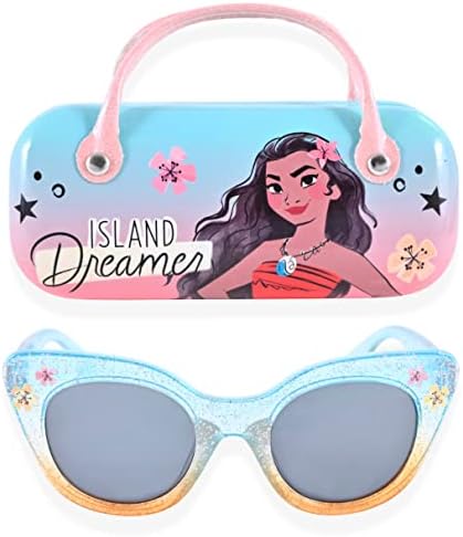 Disney Moana Girls Sunglasses For Kids with Matching Glasses Case and UV Protection for Toddlers (One Size, Green)