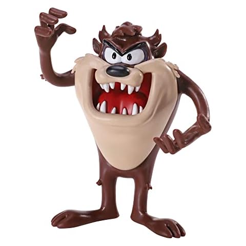 The Noble Collection Looney Tunes Mini Bendyfigs Taz Tasmanian Devil - 3.5in (9cm) Noble Toys Miniature Bendable Figure Posable Doll Figures Cover