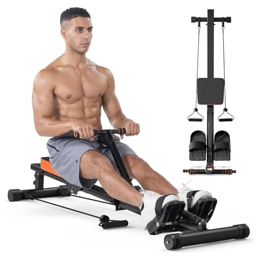 Dskeuzeew Máquina de Remo para el hogar, máquina de Remo Plegable, Dispositivo de Fitness para Cardio y Entrenamiento de Fuerza, Pantalla LCD para Entrenamiento en casa, Capacidad de Peso de 120 kg,