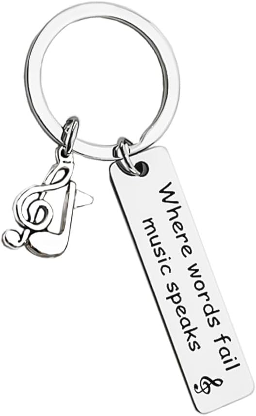 Music Teacher Keychain Appreciation Christmas Gifts Inspirational Gifts for Musicians Key Ring Musical Note Charm Keychain