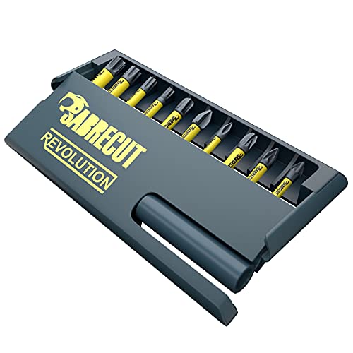 11 x SabreCut SCRKB11MX Professional Magnetic 32mm Pz1 PZ2 PZ3 PH1 PH2 PH3 T20 T25 T30 T40 Pozi Pozidriv Phillips Torx Puntas de impacto y portapuntas de 60 mm en caja de almacenamiento
