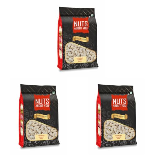 Image of Nuts About You CASHEWS Jumbo, 250 g | 100% Natural | Jumbo Kernel | Crunchy | W240 grade | Kaju (Pack of 3)