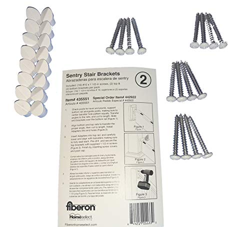 Soportes para escalera Fiberon blanco de 2 pares para riel Homeselect 4
