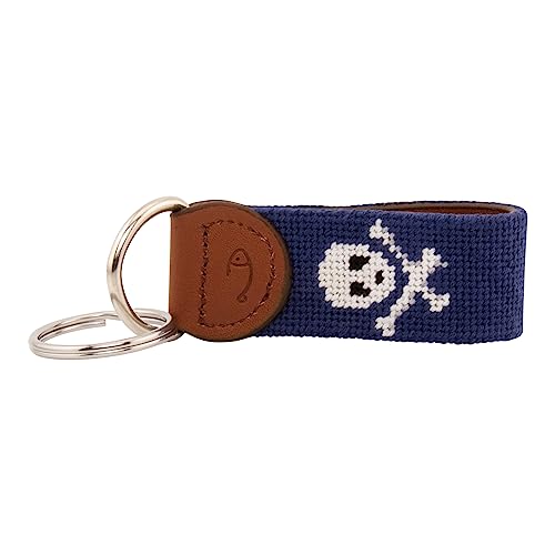 Image of Leather Hand-Stitched Needlepoint Key Fob or Key Chain