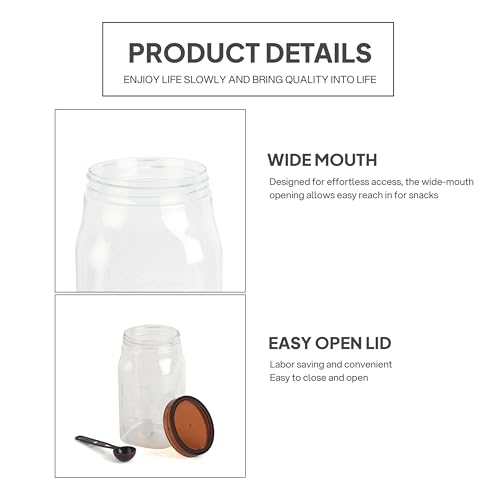 Image of Cello Retro Kitchen Storage Jars Set of 2, (2 x 1500 ml) | Premium Food Grade Quality, BPA Free, Air Tight Clip Lock, Stackable Container | Multipurpose Plastic Storage Container For Home Kitchen Gift
