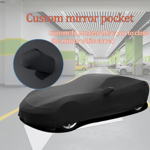 Image of Indoor Car Cover Custom Fit for Corvette C4 Luxurious Soft Stretch Satin Car Cover Breathable Dust-Proof for Underground Garage, Car Show