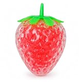 Squishy Fraise avec Perles, Jouet Anti Stress à Presser en Forme de Fraise, Jouet Sensoriel Souple Kawaii, Petit Cadeau Pas Cher pour Bureau, Maison, Enfant et Adulte