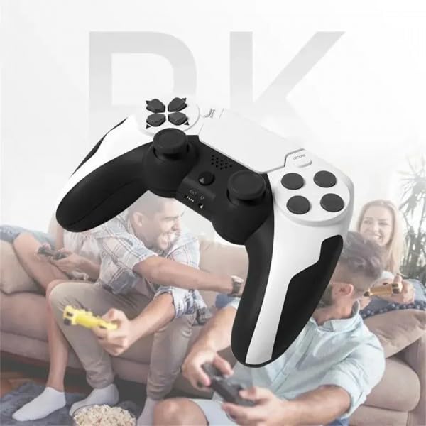 RESTEQ Manette de Jeu Sans Fil Compatible PS4/PS3/PC, Bluetooth 4.0, Double Moteur Vibrant, Touchpad Réactif, 8 Heures d'Autonomie