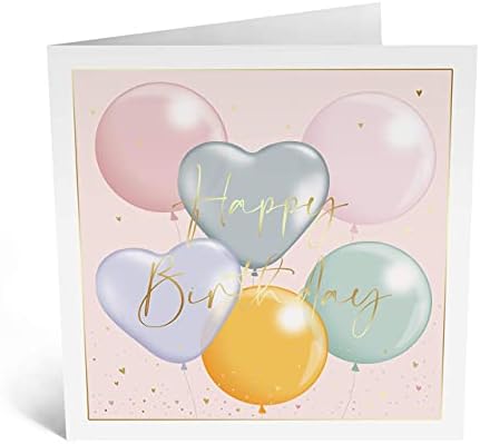 Central 23 - Pretty Birthday Card for Her - Happy Birthday Balloons - Cute Design for Best Friends - Classy Design - Foiled Design - Comes with Cute Stickers