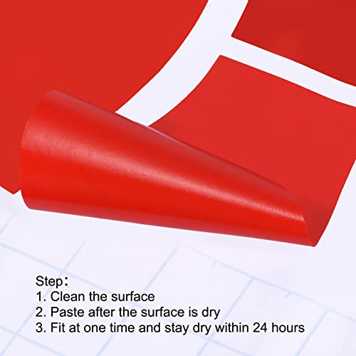 PATIKIL 8x3.3" Footprint Sticker, 8 works PVC Shoes Floor Decal Sign for Class Decor Stair Guide Red - Image 4
