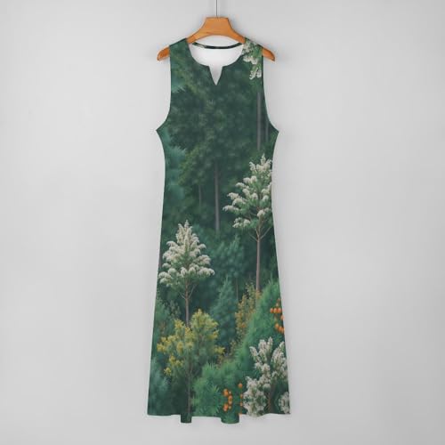 Robe maxi col V avec poches et taille élastiquée confortable