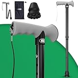 VOCIC Gehstock für Herren und Damen,10-fach verstellbar,158kg Tragkraft,Gehstock klappbar,Spazierstock mit inklusiver stoßdämpfender Spitze & praktischer Reisetasche,Gehhilfe für Senioren & Erwachsene