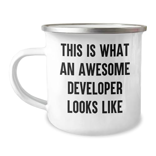 Funny Developer Gifts for Birthday Camping Mug - This Is What An Awesome Developer Looks Like