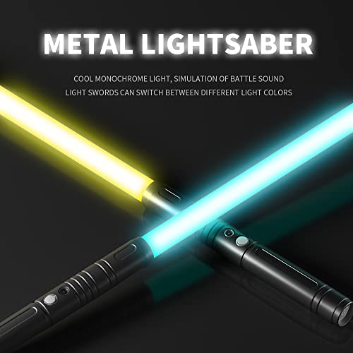 Dueling Light Sabers,Rgb 7 Colors Changeable ,Premium Aluminium Alloy Hilt Light Saber, 100 Minutes Battery Life, Crash Sound And Change Color, With Cool Background Sound, Button Control Color #TOP1