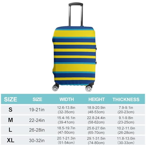 Yellow And Blue Stripes Luggage Cover Tsa Approved Suitcase Covers for Luggage Elastic Washable Suit Case Covers Anti-Scratch Travel Luggages Sleeve Suitcase Protector Fits 19-30 Inch Case(M)2