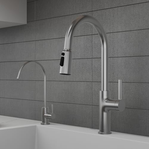 Robinet de cuisine rétractable mitigeur évier douchette 3 jets - 3
