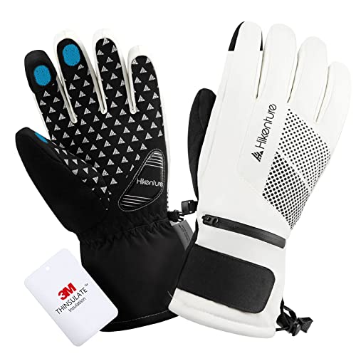 Hikenture Snow Gloves Women With 3M Thinsulate, Extra Warm Womens Ski Gloves, Insulated Waterproof Snowboard Gloves For Men, Thermal Touchscreen Skiing Gloves For Cold Weather, Windproof Winter Gloves #TOP8