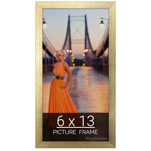 wallsthatspeak 6x13 Gold Picture Frame for Puzzles Posters Photos or Artwork