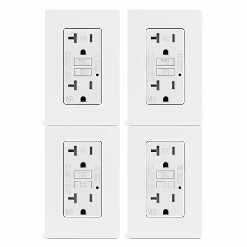 MOES GFCI Outlet 15/20 Amp, Self-Test GFCI Electrical Outlet with Weather & Tamper Resistant Receptacle, Screwless Wall Plate, LED Indicator, UL Liste
