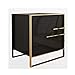 WERTYU Mesilla de Noche Home Mesita de Noche escandinava Estilo nórdico Blanco/Negro Moderno contemporáneo Muebles de Dormitorio con cajón 19.6x15.7x19.6inch (Color : Black)