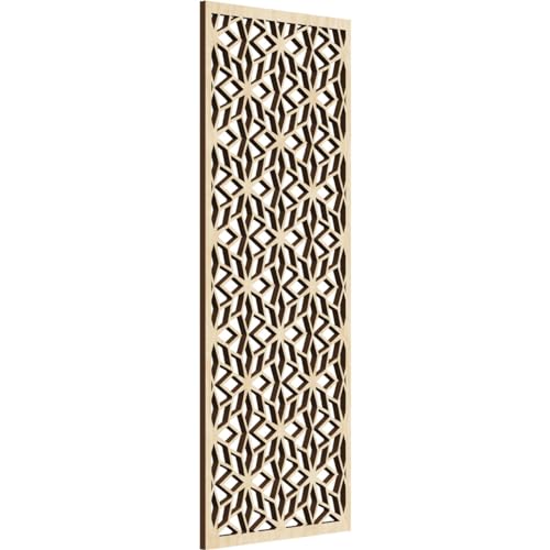 Image of Lake Decorative Pierced Fretwork Wood Wall Panels, 9 3 /8 inchW x 24 3 /8 inchH x 1 /4 inchT, Birch