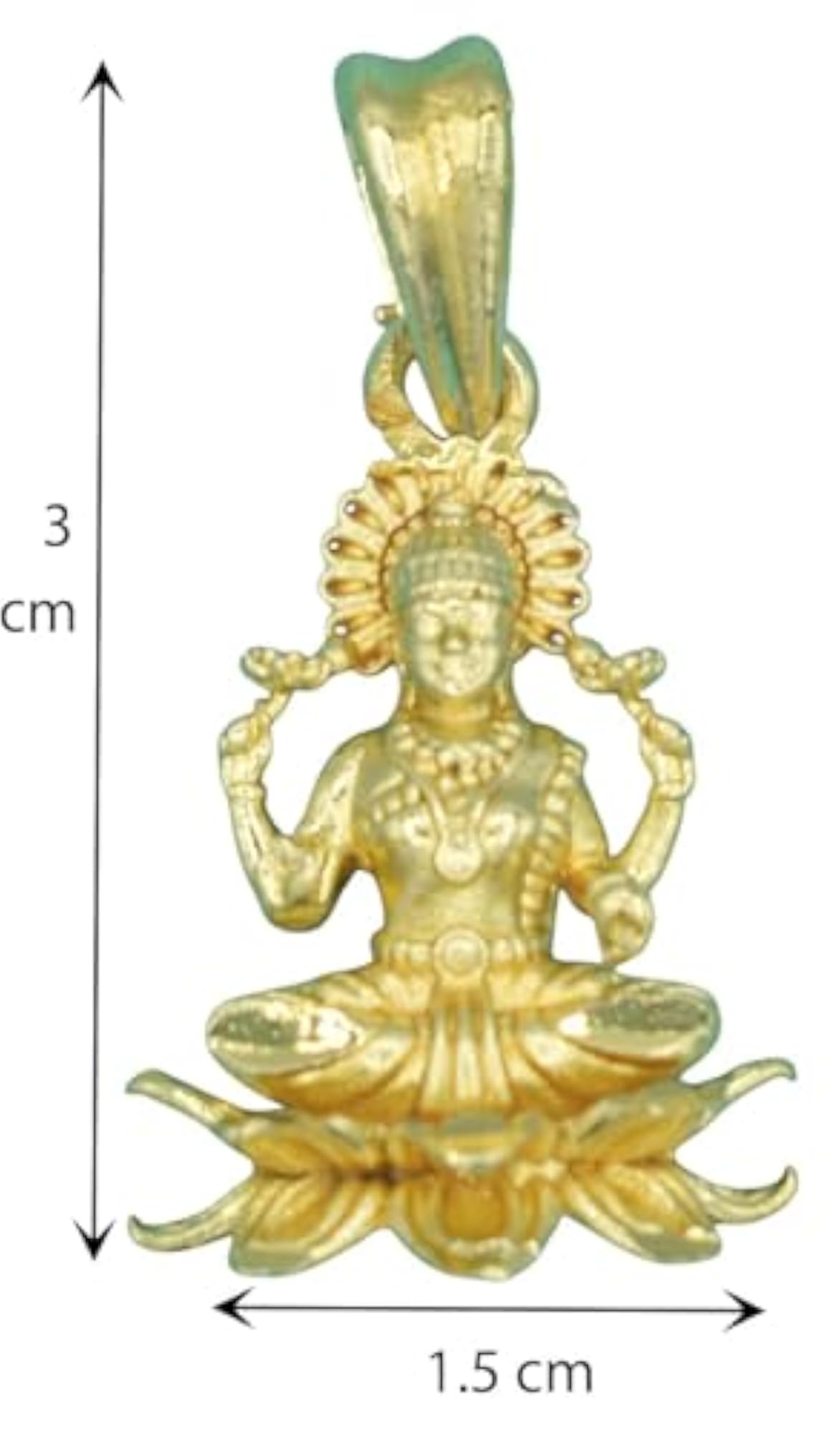 Gold Plated Goddess Lakshmi Pendant, Hindu Temple Jewellery