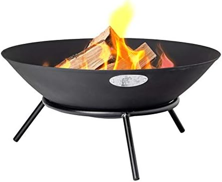 Harbour Housewares 56cm Diameter Cast Iron Fire Pit Outdoor Portable Garden Patio Heater Wood Burner BBQ Camping Fire Bowl