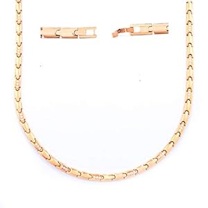 [Hide] Women’s Necklace, Stainless Steel, Hematite, Magnetic Necklace, Static Electricity, Fashion Jewelry, 18.7 inches (47.5 cm), Stainless Steel, Magnetic, Zircon