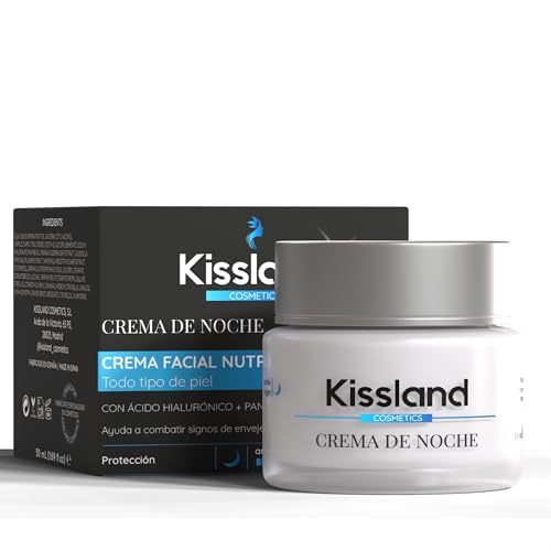 Crema Hidratante Facial Mujer de Noche con Ácido Hialurónico Puro + Pantenol (Provitamina B5) 50 ml - Crema Antiarrugas Mujer para una Piel Visiblemente más Firme - Crema Facial Mujer Rellenadora