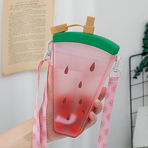 Lindas garrafas de água com canudos, garrafas de água para picolé Kawaii criativas, livre de BPA, co