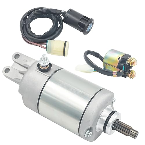 Starter Motor for Honda Foreman 400 450 500 TRX400 TRX450 TRX500 ES FE FM FourTrax, 31200-HM7-003 31200-HM7-A41 with Starter Solenoid Relay Ignition Switch