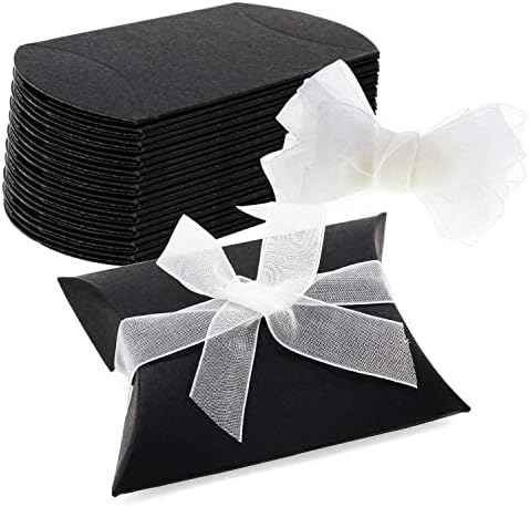 PsmGoods® Vintage Kraft Box Sweet Paper Candy Box Gift Box for Wedding Birthday Party 50 Pieces (Pillow Gold)