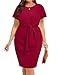 Pinup Fashion Burgundy Plus Size Dresses Women Wedding Guest Church Work Cocktail Semi Formal Business Holiday Party Graduation Dress