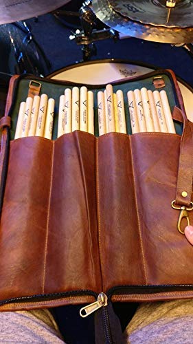 image for WerKens Hand Made Genuine Leather Drumstick Bag 100% Original Leather 