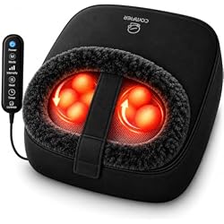 COMFIER Shiatsu Foot Massager with Heat, 2-in-1 Foot Warmer, 3 Heat Levels | Neuropathy, Foot & Back Massager, 3 Massage Modes, 3 Intensities, 15/30/60-Min Heat Timer, Removable Washable Top Cover